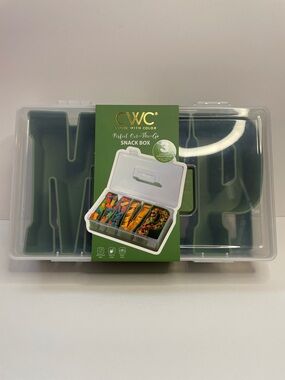NWT Green Snack Box with 3 Compartments - Food Storage Organizer